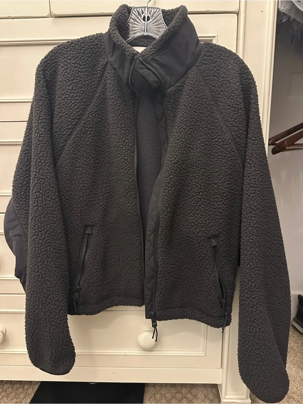 Vuori Alpine Teddy fleece jacket black small zip up